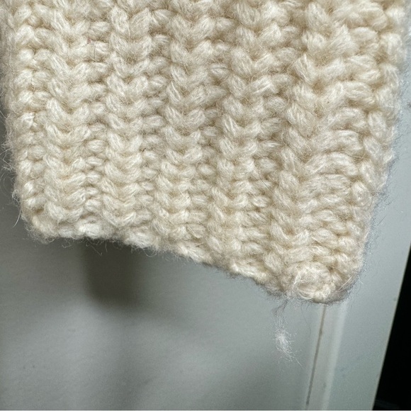 Ralph Lauren Faux Fur Collar Cream Wool Alpaca Knit Cardigan Sweater Size Med - Picture 13 of 16